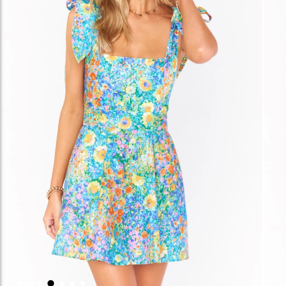 Nwt medium show me your mumu SMYMM claire bow dress painterly floral mini flower